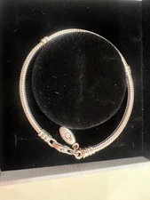 Pandora 590700-HV Silver 6.3" Lobster Clasp Bangle New Authentic Hinged Box 16cm