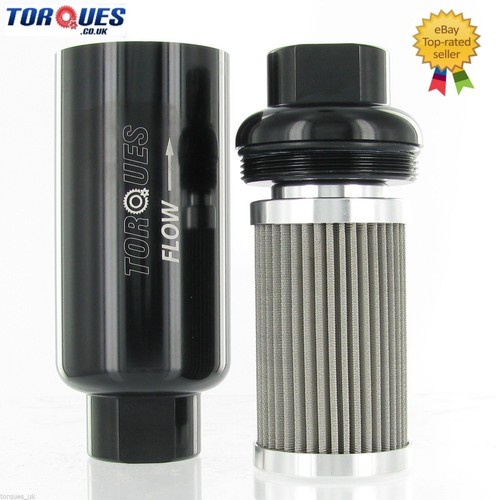 AN-10 AN10 JIC10 Black Billet High Flow Microglass Ethanol Fuel Filter 6 Micron - Picture 2 of 2