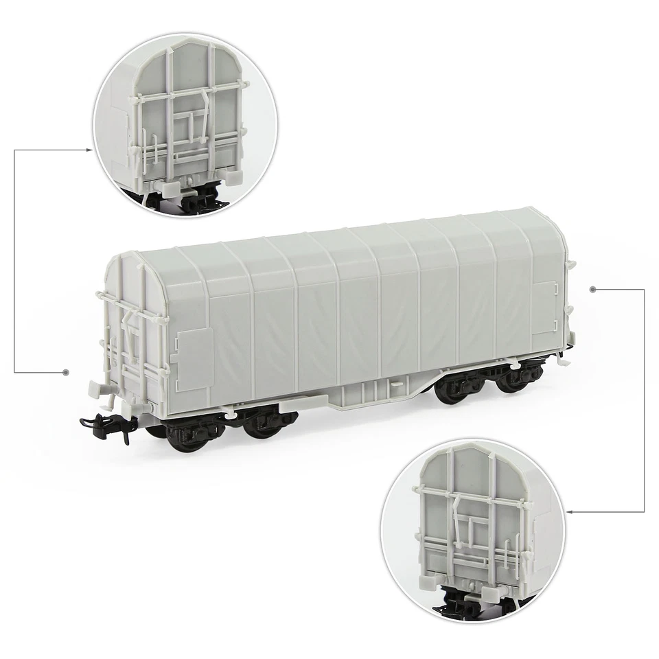 Evemodel HO Scale 1:87 Blank Unassembled Covered Coil Wagon Model Trains - Image 2 of 4