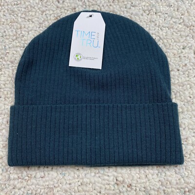 Time & Tru Beanie Hat One Size Blue Winter Warm Cozy Core Normcore Casual NEW