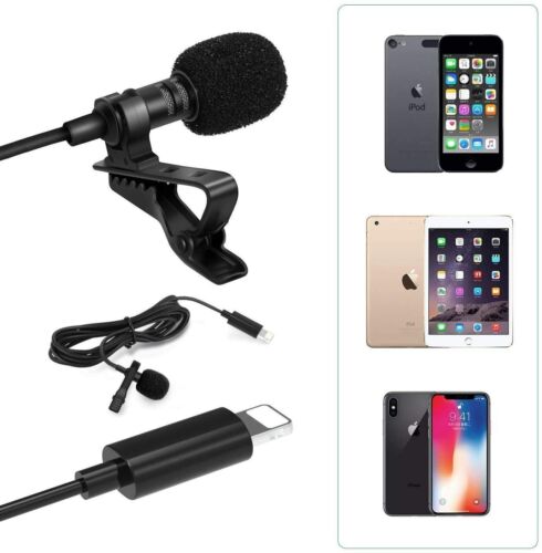 360 Lavalier Lapel Mini Clip on Mic Microphone à condensateur pour iPhone13/12/11 BLK - Photo 1/8