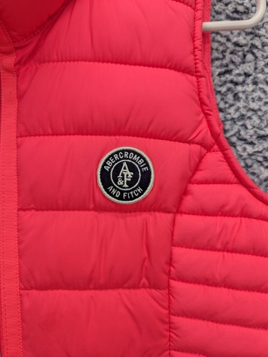 Abercrombie & Fitch Puffer Vest Womens S Full Zip Barbiecore Preppy Bright Pink - Picture 6 of 13