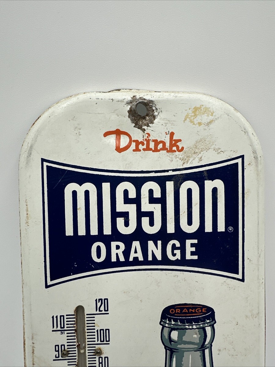 VTG 1950s MISSION ORANGE サーモメーター Vintage Original Drink Mission Orange Thermometer Sign Used