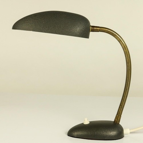 Tisch Leuchte Gebr. Cosack Lese Lampe Messing & Schwarz Vintage Egg Shape 50er - Bild 7 von 10
