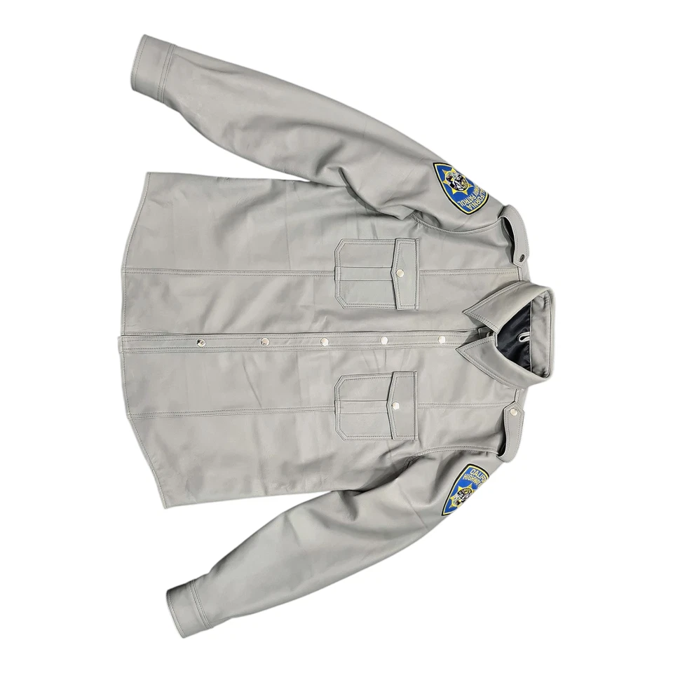 Men's Real Cow Leather Highway Police Complete Uniform Breeches Shirt & Pant - Image 3 of 4