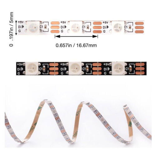 3/4/5mm PCB WS2812B Led Strip Light Individually Addressable RGBIC pixel tape 5V - Picture 1 of 17