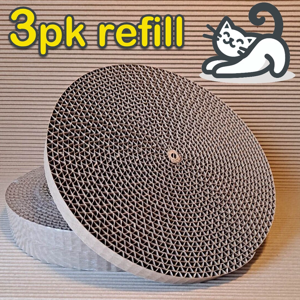 Cat Scratcher Replacement Pads, 3pk, Fits Bergan Turbo/Star Chaser - Made in USA - Image 2 of 4