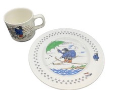 Vtg Paddington Bear COALPORT Bone china England cup and Plate set FLAW