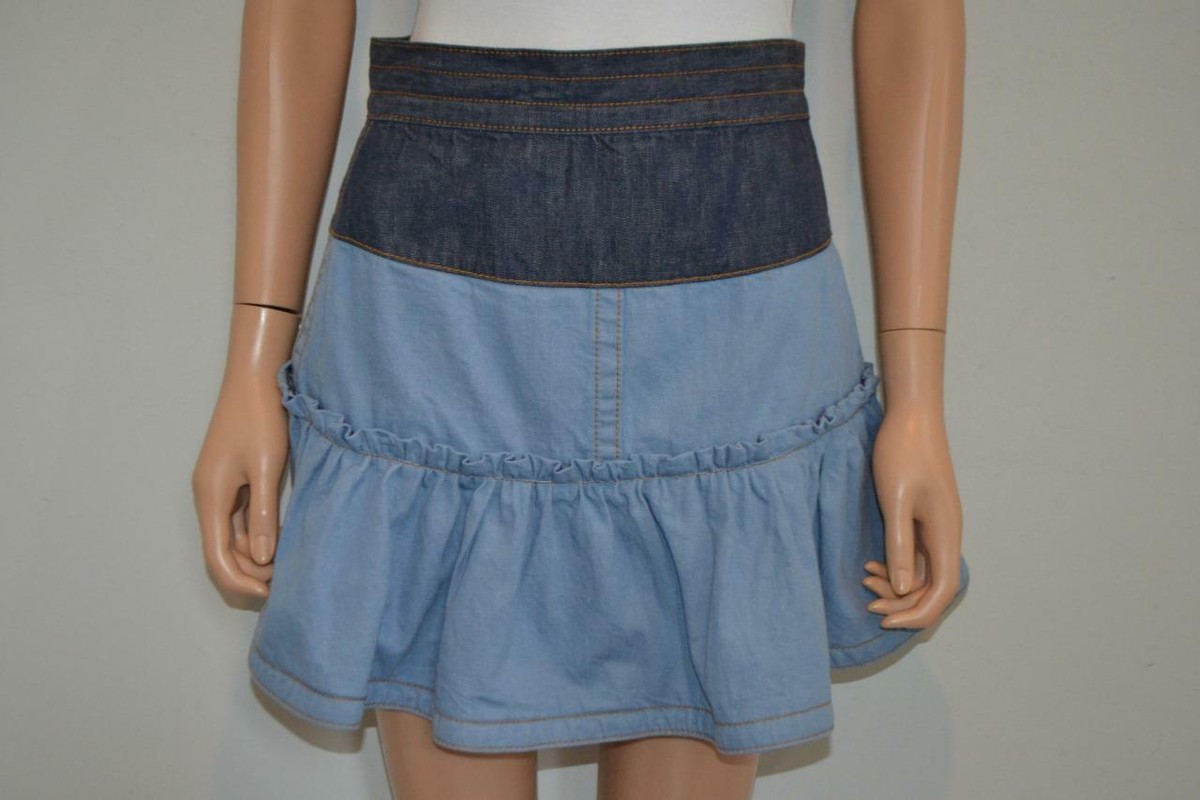 NWOT Marc Jacobs Blue Denim Ruffle Mini Skirt Size 25 $450 | eBay 