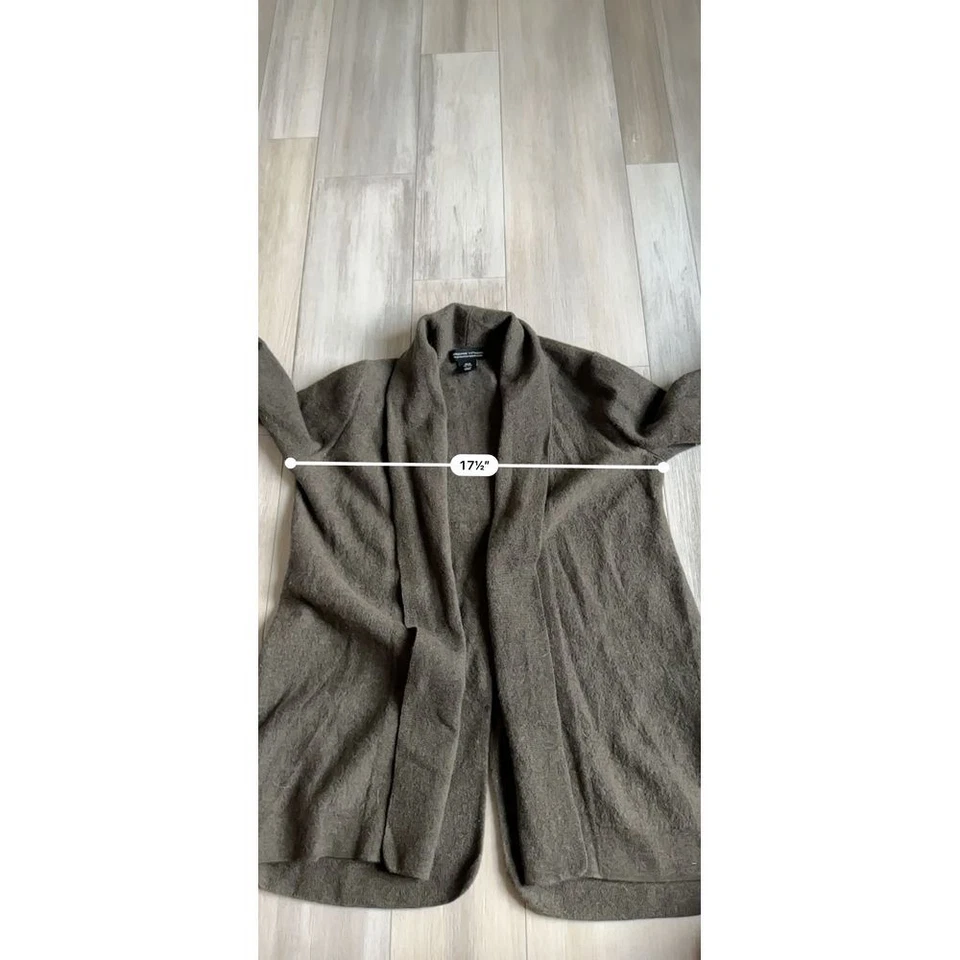 Cardigã feminino Adrienne Vittadini lã verde M suéter frontal aberto - Imagem 4 de 4