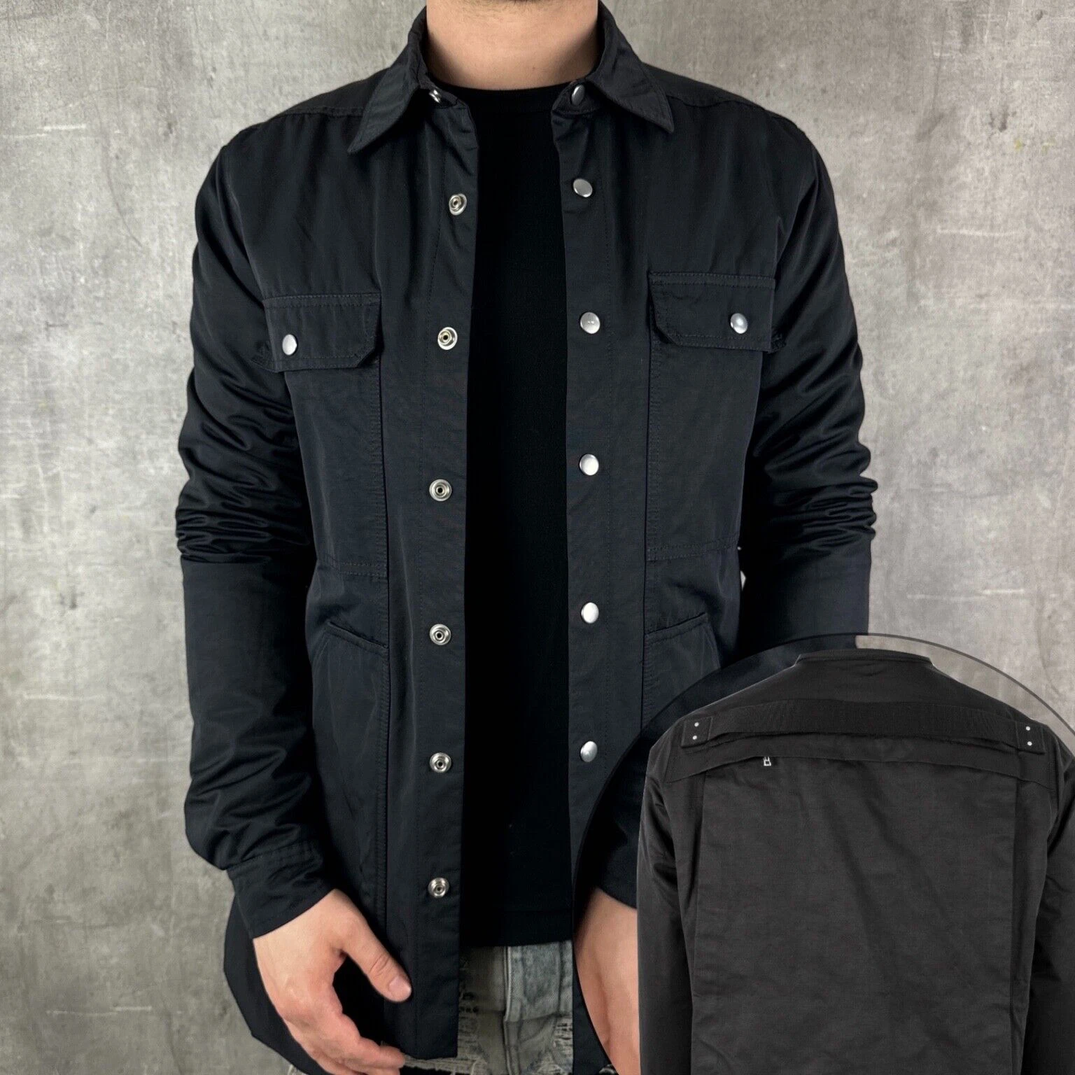 RICK OWENS Drkshdw Camicia Imbottita Tasca Cargo Shacket