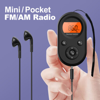 Tragbare AM FM Pocket Radio Wiederaufladbare Digital Transistor mit Kopfhörer
