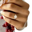 Moissanite 1.50 CT Round Cut Solitaire Promise Gift Ring 14K White Gold Plated