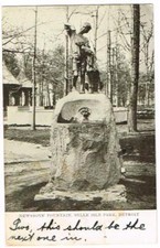 Vintage 1905 PC; Newsboy's Fountain, Belle Isle Park, Detroit, Mich.