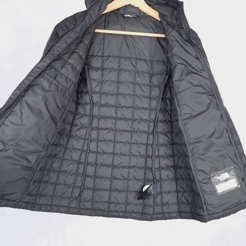 The North Face Thermoball Jacket Girls Small 7/8 Black Hooded Quilted Puffer - Picture 13 of 24