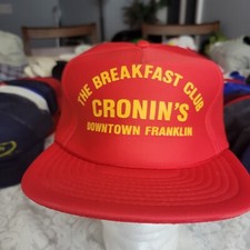 Vintage Cronins Trucker Hat Breakfast Club Snapback Franklin, MA RED