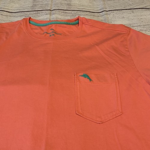 Tommy Bahama Mens Size Medium Pima Cotton Pocket T-Shirt Coral - Picture 2 of 7