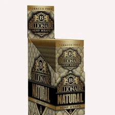 Billionaire Wraps - Natural  Rolling Papers Full Box 25 Packs, 2 Sheets