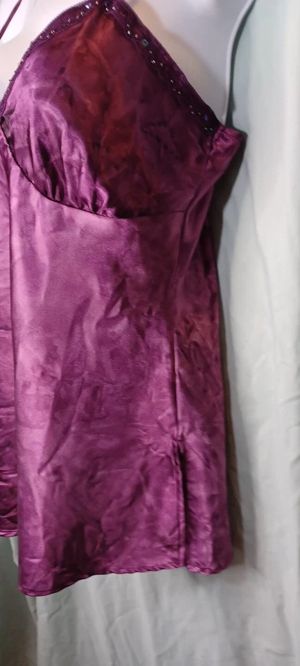 Xhilaration™ Vestido Cami Púrpura Lencería Sexy con Flecos de Lentejuelas Talla Mediana Foto 4 de 4