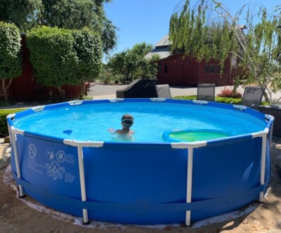 #ad 12ft Above Ground Swimming Pool Kids Adults Metal Frame Pool with Filter Pump $279.89