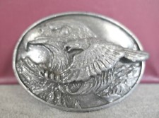 Vintage 1988 Siskiyou Pewter Native American The Eagle and the Hawk Belt Buckle