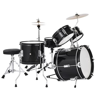 Schlagzeug Set 5-teilig Drum Kit für Kinder mit 35,6cm Bassdrum Schwarz