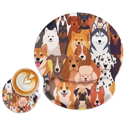 Britimes Mouse Pad 2pcs Set with set of 2 Pad, Colorful Doodle Dogs