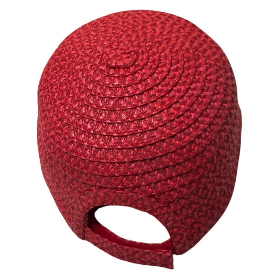 Eric Javits Mondo Woven Squishee Cap, red, resort, vacation, sporty, statement - Image 4 of 4