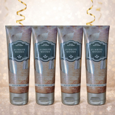 Bath & Body Works - Sunrise Woods Ultimate Hydration Body Cream 8 oz [4 Pack]
