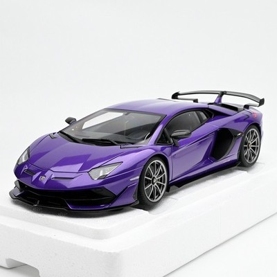 AUTOart 1/18 Lamborghini Aventador SVJ Purple Diecast Car Model for Gift