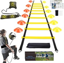 Soccer Speed Agility Training Set - 20FT Ladder 12/16 Sports Yellow