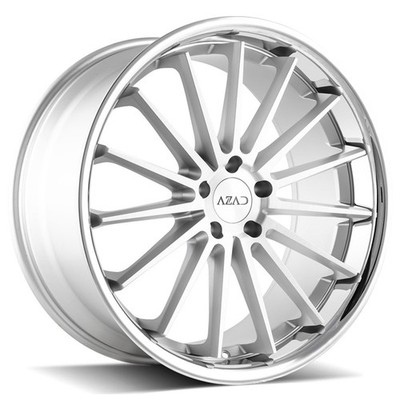 Azad Wheels AZ24 22x9/22x10.5 Brushed with Chrome SS Lip (4pcs) A1