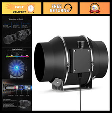 Quiet 6" Inline Duct Fan 405 CFM Exhaust Ventilation with Variable Speed Control