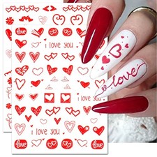 Valentine's Day Nail Stickers, Self-Adhesive 5D Valentines, 5d  3d, 6 Sheets