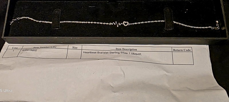 Diamond Accent Heartbeat & Heart Anklet Sterling Silver 10"