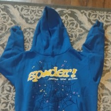 Spyder Boys Blue Pullover Hoodie Long Sleeve Graphic Print Logo