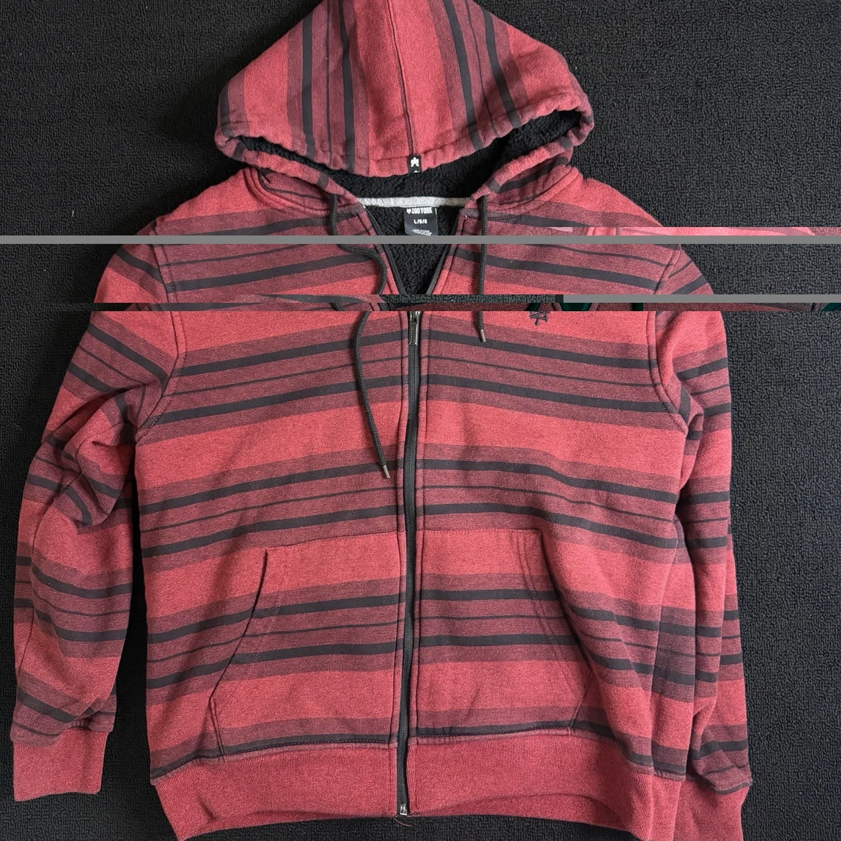 【新品未使用】zoe Sunshade Hoodie Shirts stripe 新品未使用】zoe Sunshade Hoodie Shirts stripe