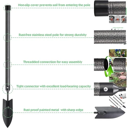 5-Piece Heavy-Duty Garden Tools Set with Extended Handle, Gifts for All deal from eBay