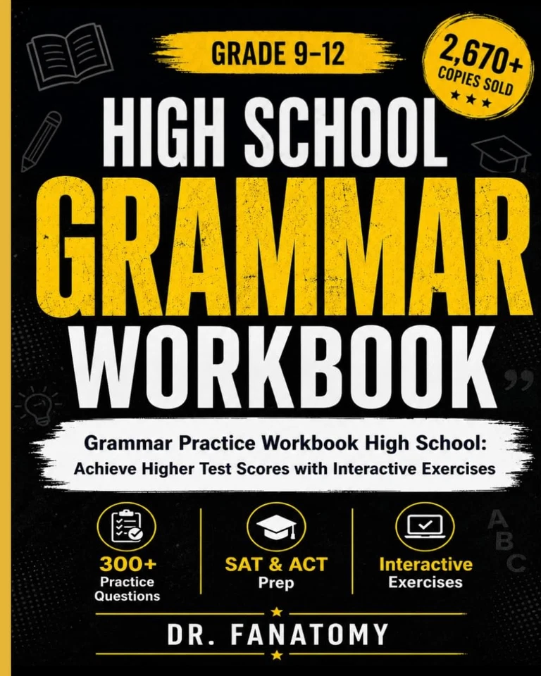 High School Grammar Workbook Grade 9-12: Practice High... - Image 1 of 1