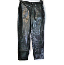 A New Day Women's Faux Leather Croc Embossed Pants Size 4 Black NEW