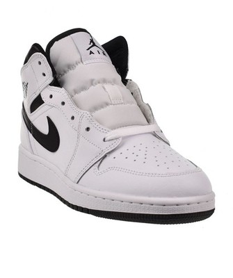 Air Jordan 1 Mid (GS) Big Kids' Shoes Black-White (Reverse Panda) DQ8423-132