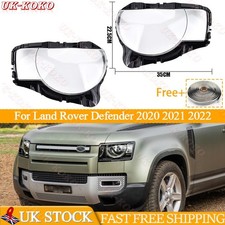 Front Headlight Lens Cover Clear Shell For Land Rover Defender 2020-2022 Pair