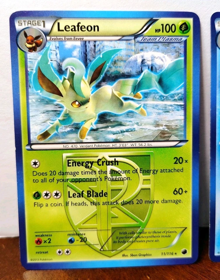 POKEMON PLASMA FREEZE EEVEELUTIONS LEAFEON 11/116 RARE & GLACEON 23/116 RARE - Image 2 of 4
