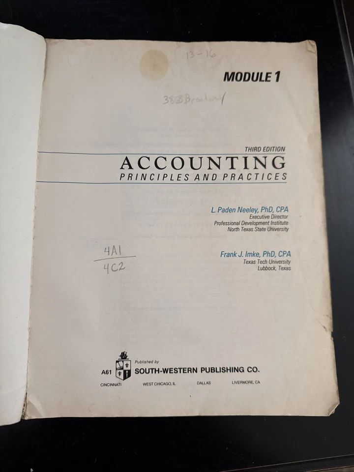 Accounting Principals And Practices Module 1 987 Textbook - Image 2 of 4