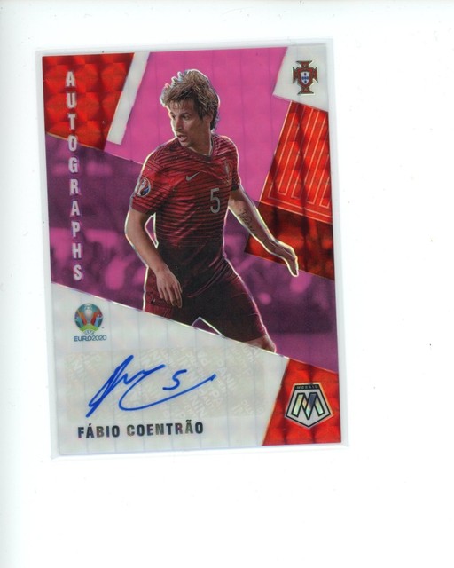 2020-21 Panini Mosaic UEFA Euro Auto Pink Fluorescent #32 Fabio Coentrao #D 2/2