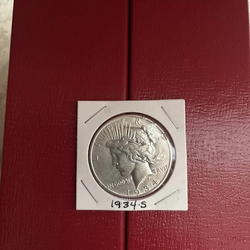 1934-S Peace Silver Dollar – 90% Silver Better Date Very Good Condition