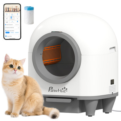 Automatische Katzentoilette weiß PP 80L 55,5x51x58,5cm selbstreinigend WiFi App 12S