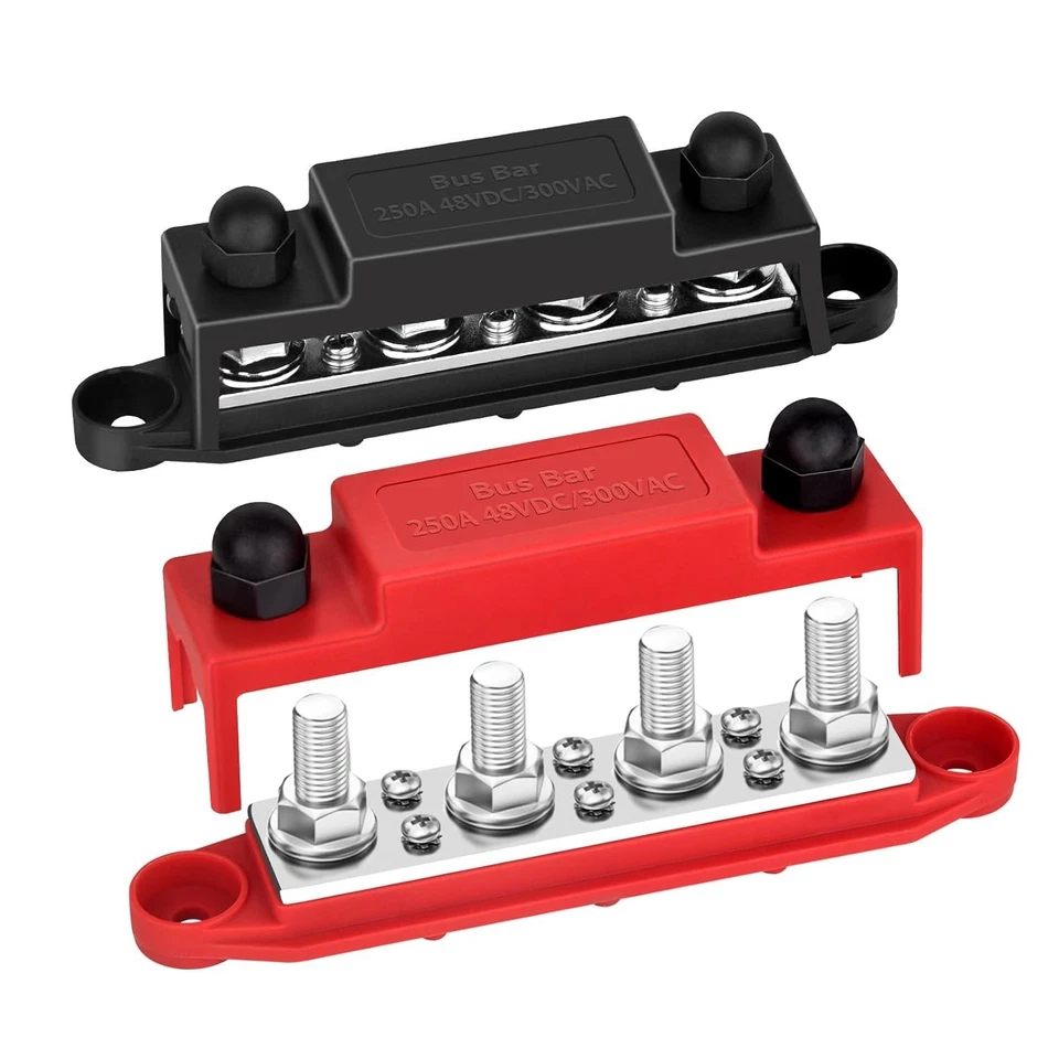 Power Distribution Block 12V 250A Bus Bar Marine Dual Pair with Screws - Image 3 of 4