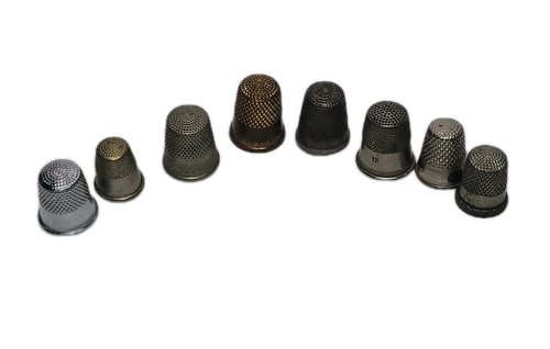 Vintage Sewing Thimbles Lot Germany Mixed Metal Collectible Sizes 7 To 12