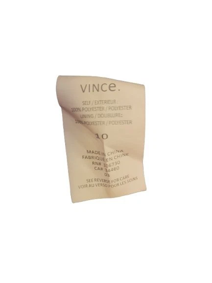 Vince Classic Black 3/4 Sleeve Sheath Knee Length Pencil Dress, Size 10 - Image 4 of 4